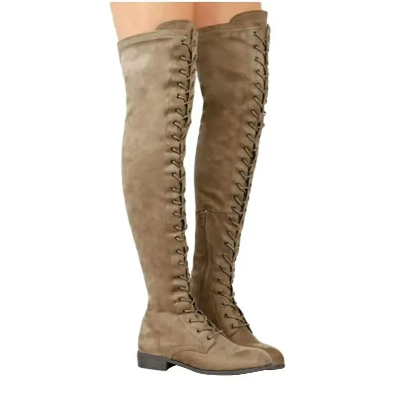 Bottes croisées au dessus du genou pour femmes