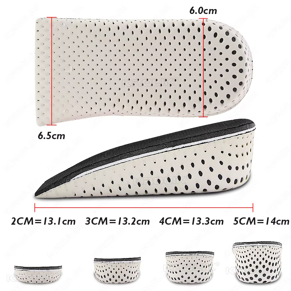 Semelles intérieures demi-chaussures pour augmenter la hauteur