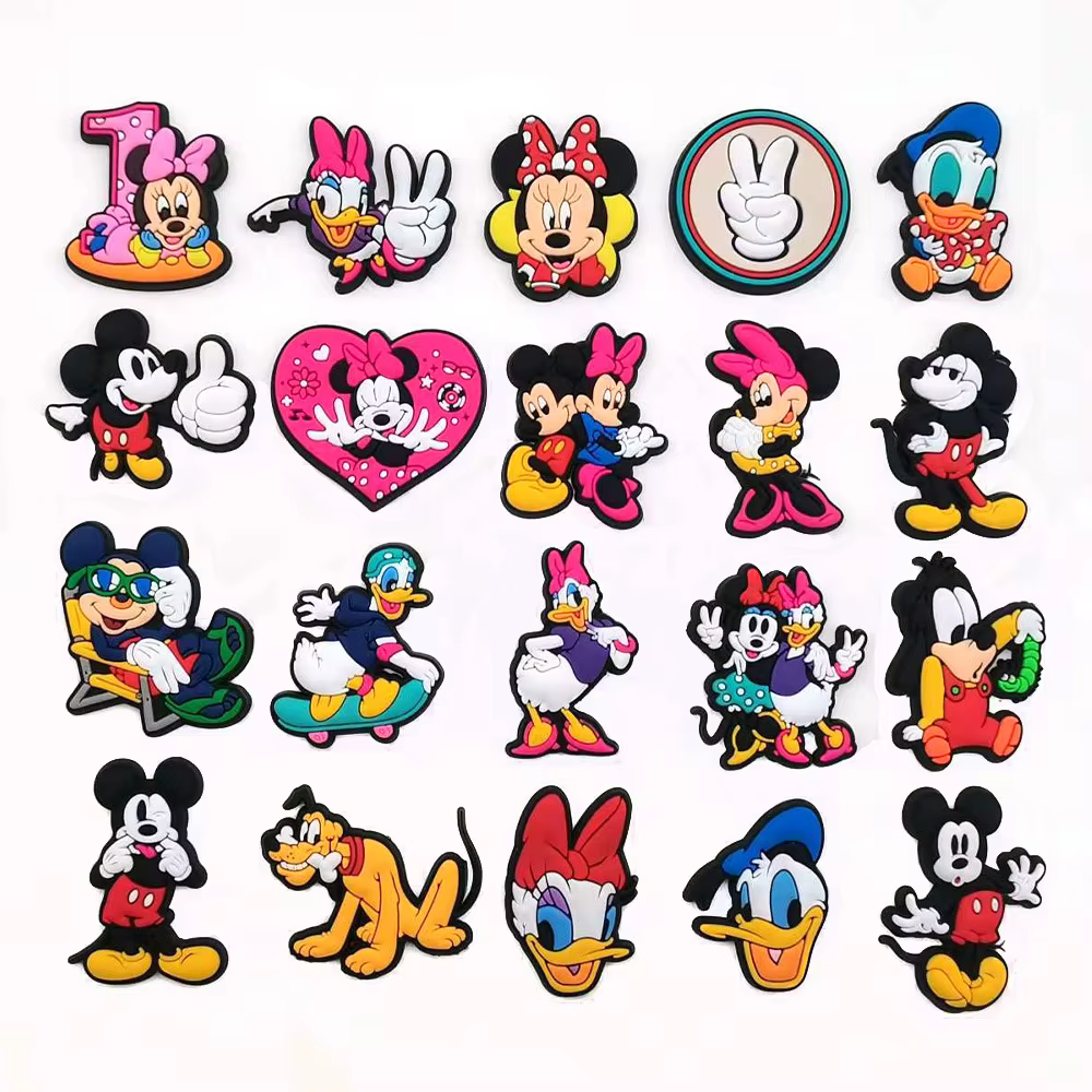 Potdemiel 20 pièces Accessoires de décoration pour chaussures de jardin en PVC Mickey et Minnie Mouse