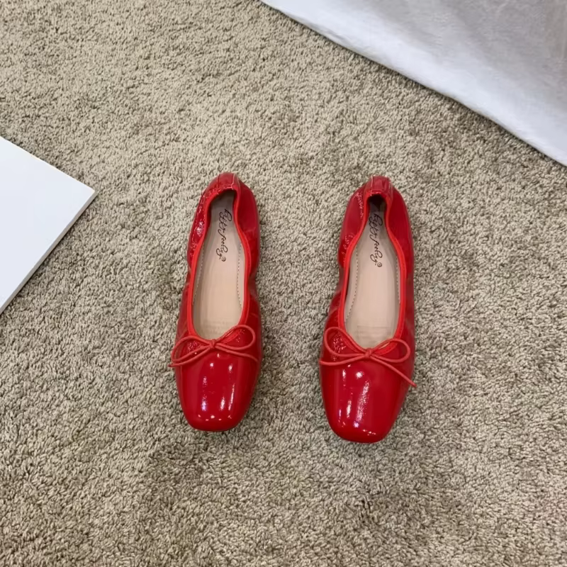 Zapatos MujerRetro Ultra-doux femmes chaussures printemps arc rouge semelle plate