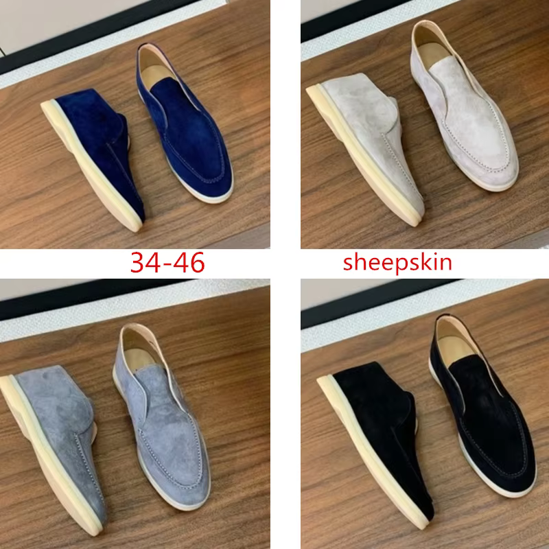 Mocassins hauts en daim et peau de mouton pour hommes