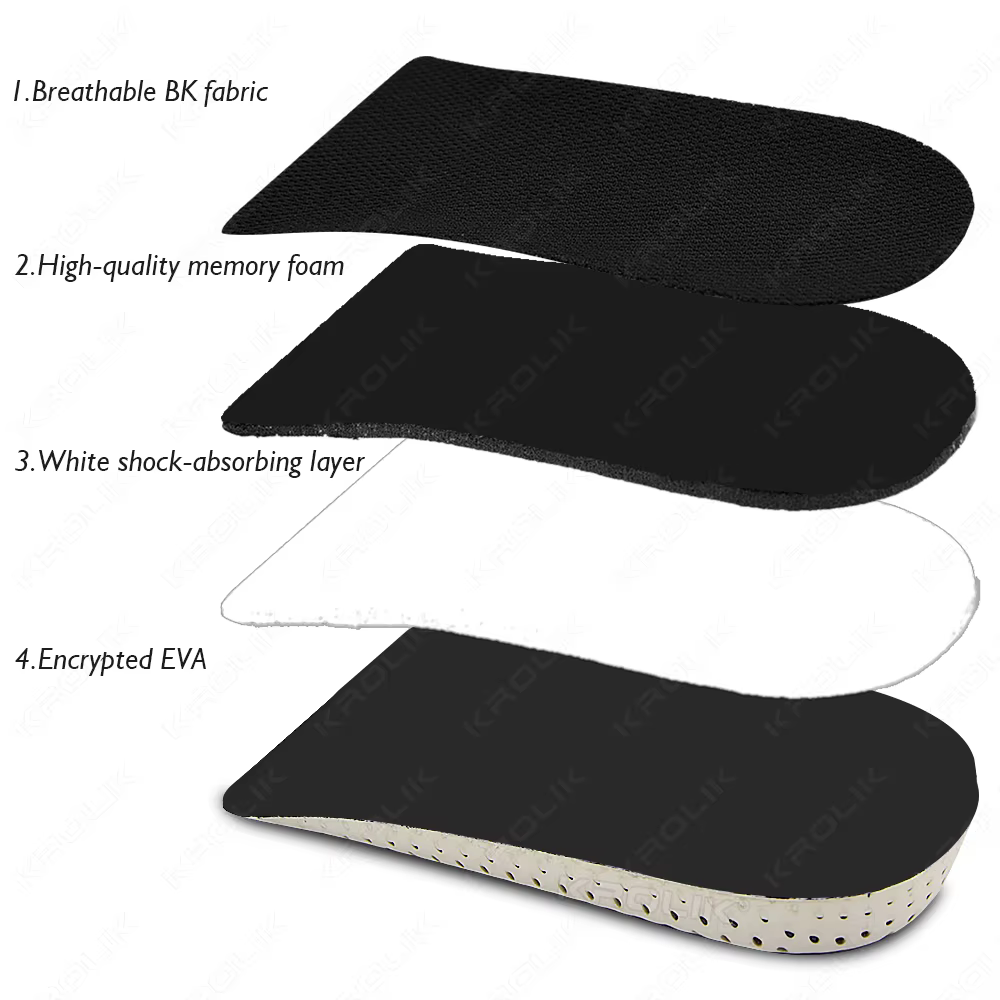 Semelles intérieures demi-chaussures pour augmenter la hauteur