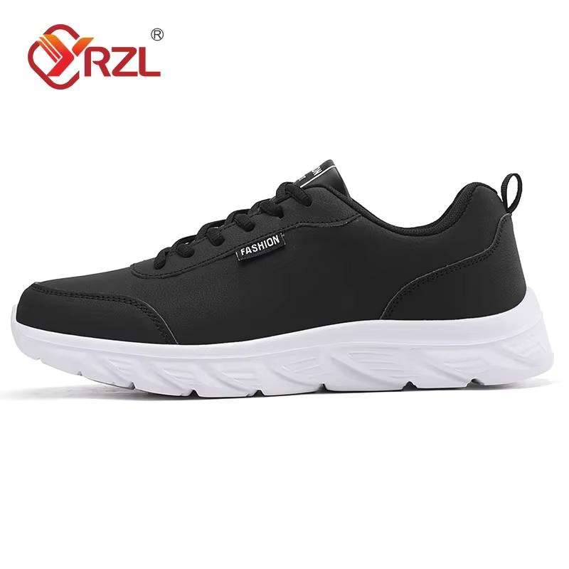 YRZL hommes chaussures de course baskets en cuir imperméables