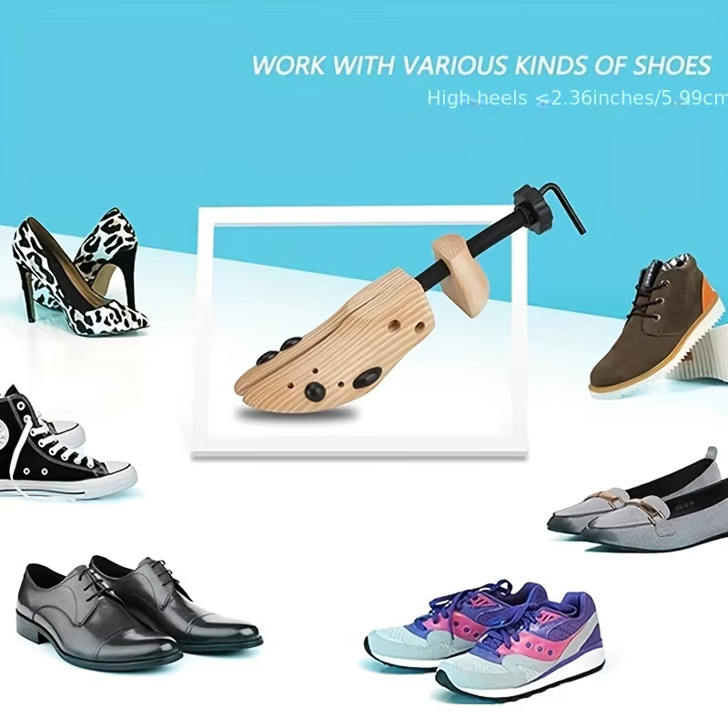 1/2 Paire d'Élargisseurs de Chaussures en Bois pour Femmes et Hommes - Écarteur pour Pieds Larges
