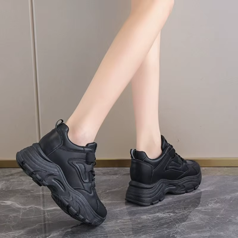 Baskets pour femmes chaussures à plate-forme blanche 2025 à lacets fond épais vulcaniser