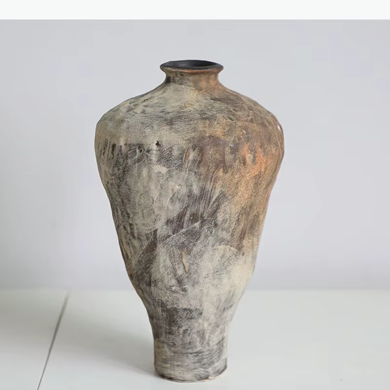 Vase en céramique rétro style Wabi Sabi, pot de plante créatif, décoration de table, arrangement floral, vases à fleurs, décoration esthétique de la pièce