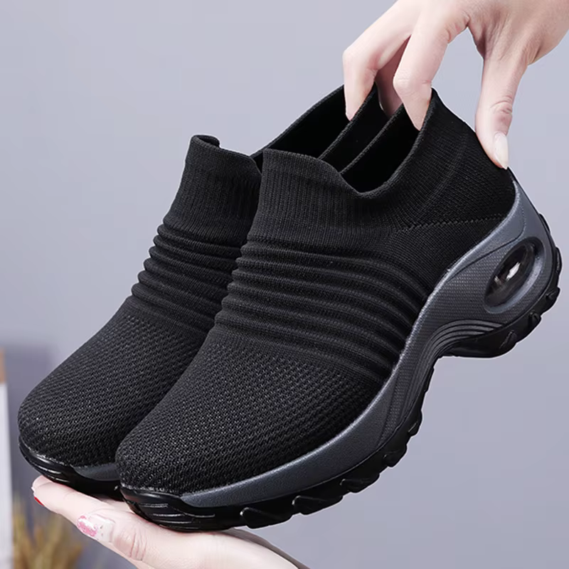 Femmes baskets mode respirant marche maille plate-forme chaussures