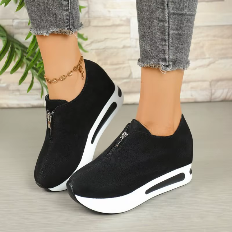 Nouvelles baskets compensées antidérapantes pour femmes 2026 – Chaussures décontractées vulcanisées à enfiler pour femme