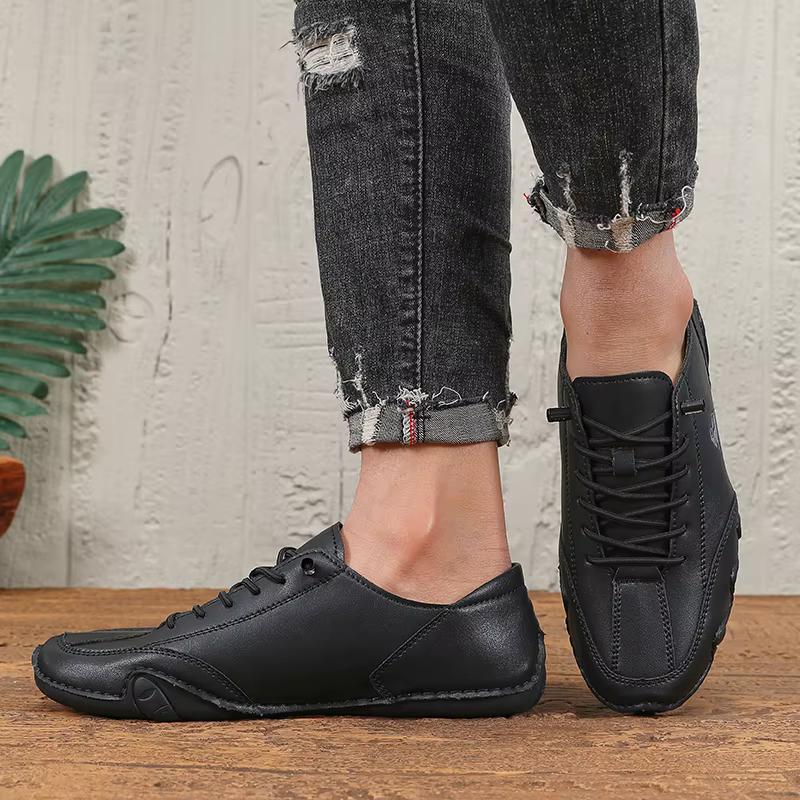 Printemps hommes coupe basse en cuir Sneaker mocassins à semelles souples anti-dérapant fond plat chaussures décontractées grande taille Zapatillas Para Hombre 2025