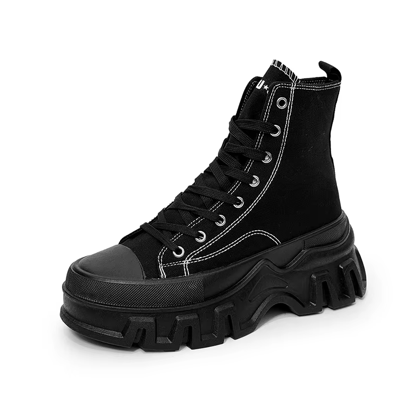 Classiques chaussures pour hommes 2025 mode haut toile baskets plate-forme