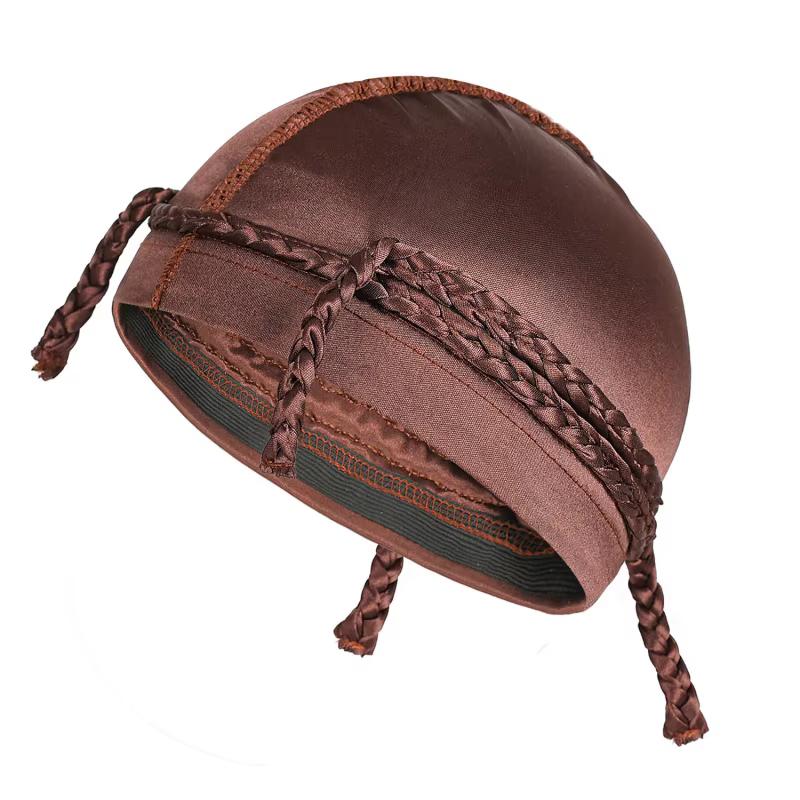 Nouveau bonnet turban hip-hop pour homme, style dreadlocks, couleur unie, polyvalent, tressé, Durag, casquette ethnique