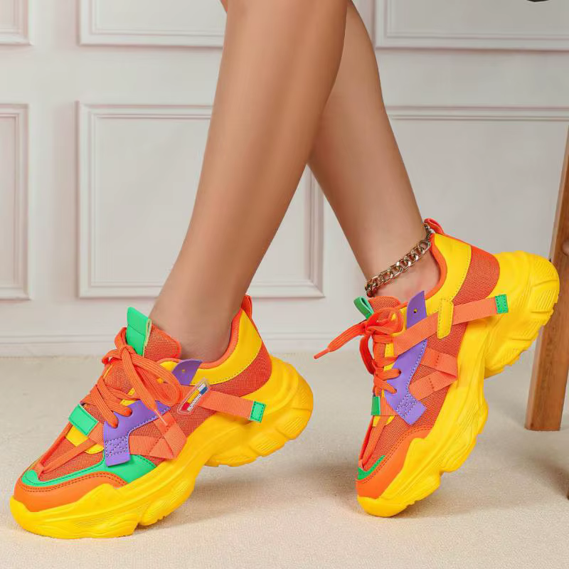 Baskets orange pour femmes