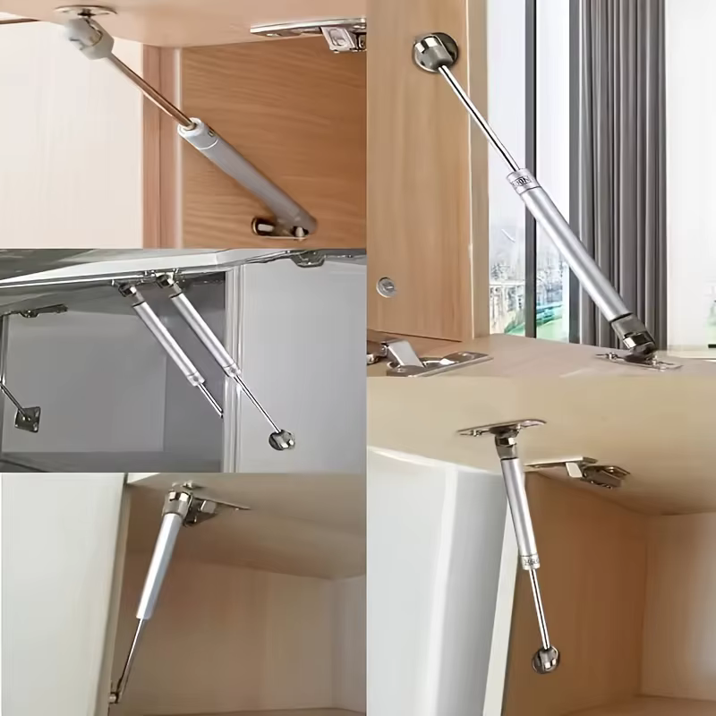 Charnière de support de couvercle à ressort à gaz à ouverture douce hydraulique, style classique, finition métallique polie, pour montage sur porte