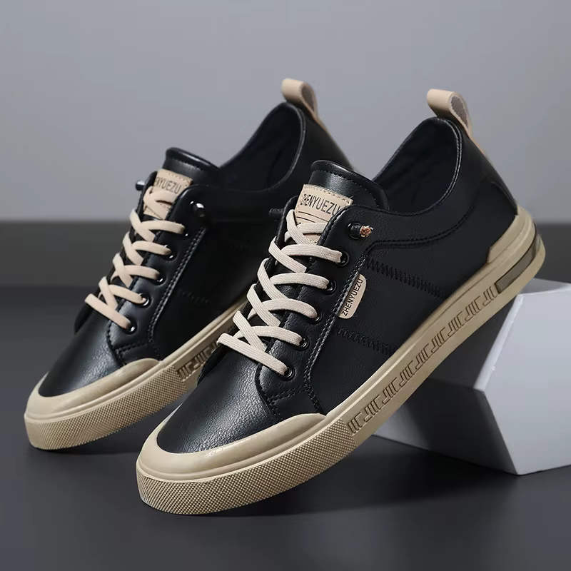 Baskets basses en cuir pour hommes