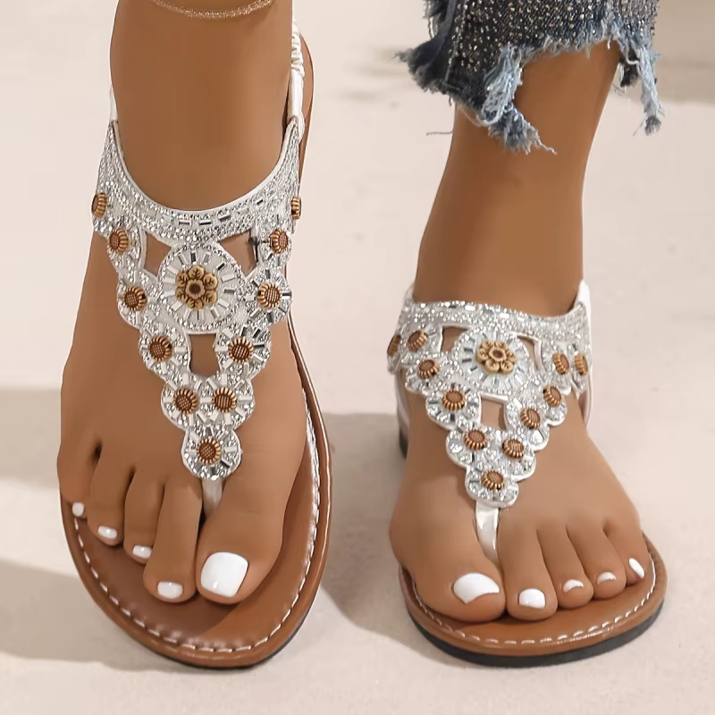 Nouvelle collection d'été : Sandales romaines de style bohème pour femmes — Bout ouvert