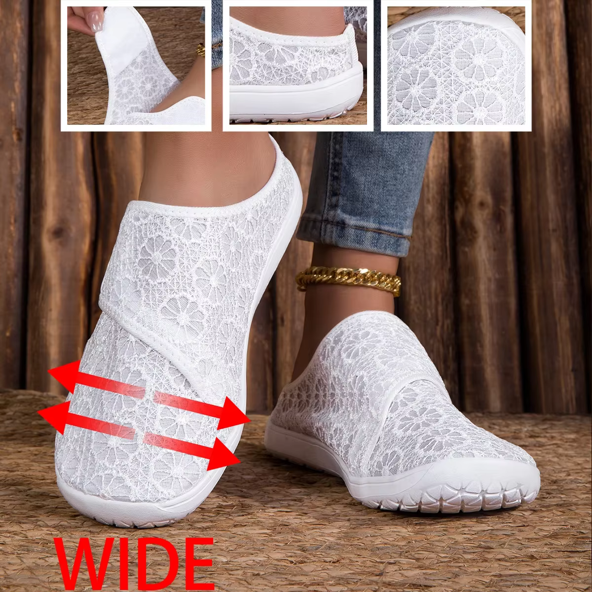 DJSUNNYMIX Chaussures d'été décontractées orthopédiques pour pieds larges et enflés
