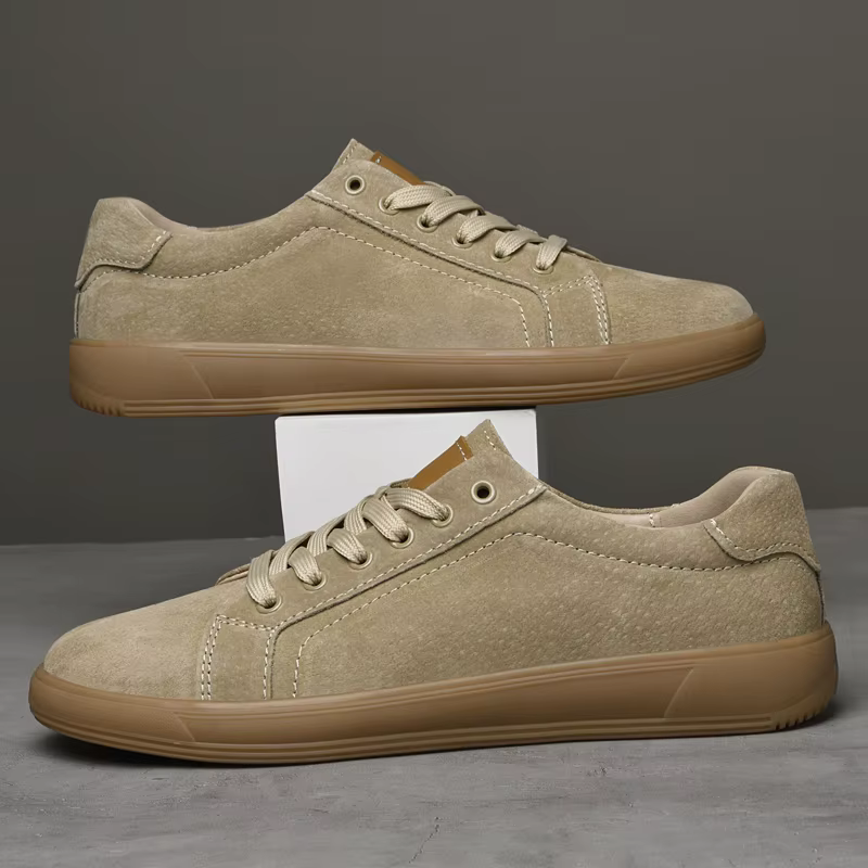 2025 en cuir véritable hommes chaussures vulcanisées mode décontracté