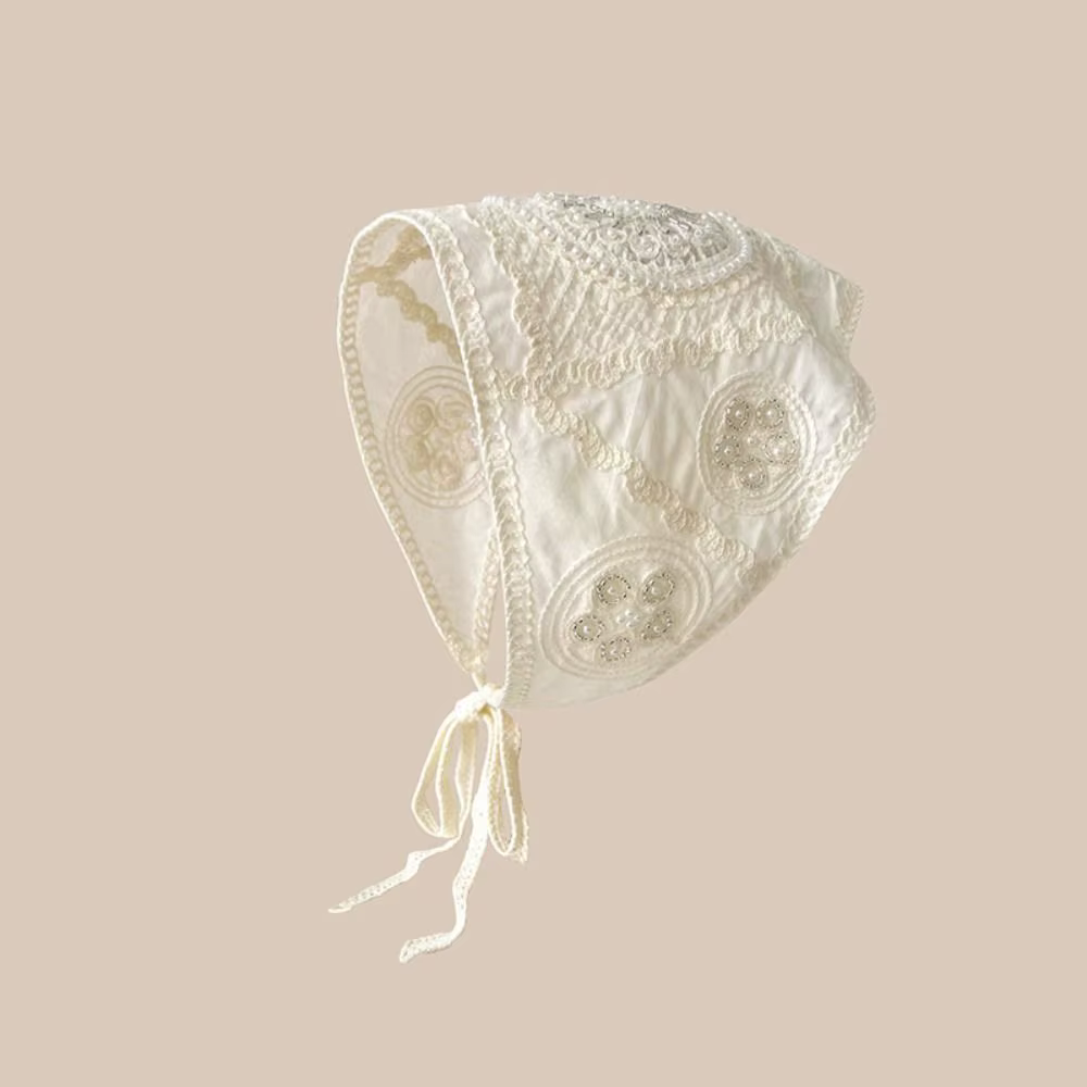 Bandeau de sauna triangle de style pastChevfrançais, serviette de sauna, écharpe au crochet faite à la main, chapeau de printemps et d'été, nouvelle mode