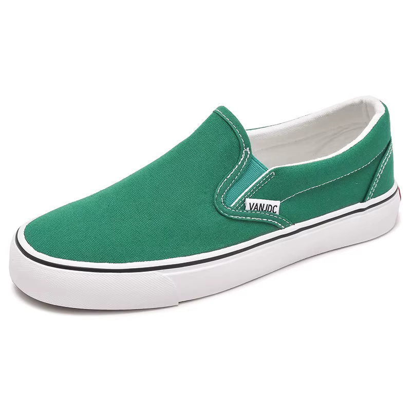 Chaussures en toile blanche femmes Couple sans lacet plat confortable