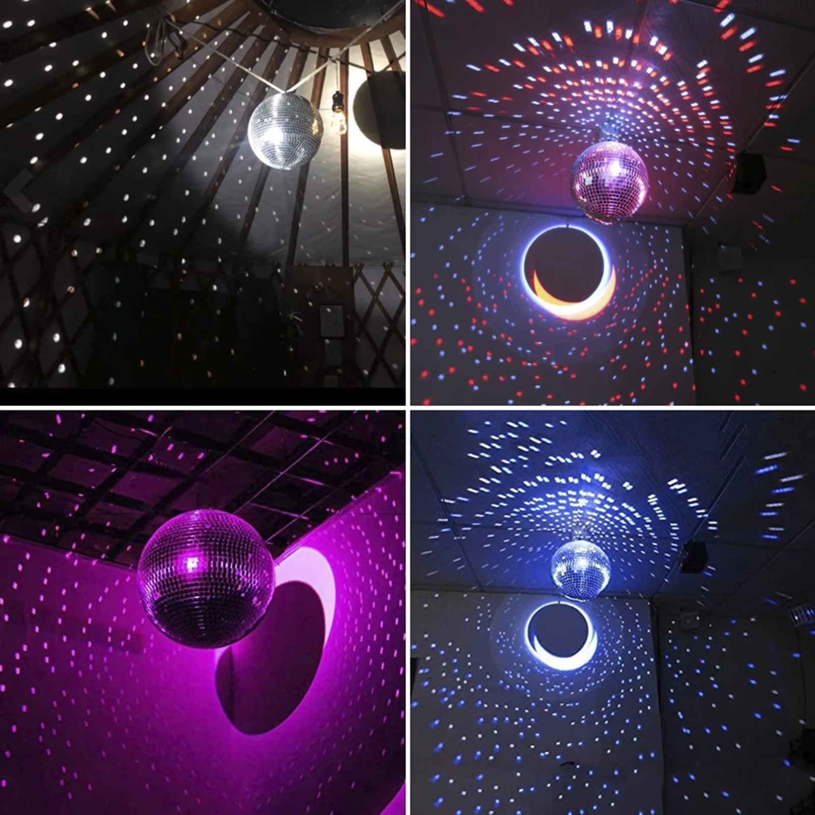 Boule de miroir Disco, boule brillante de fête, lumière de scène rotative, boule de verre rétro réfléchissante KTV DJ lumières maison Festival décor de noël