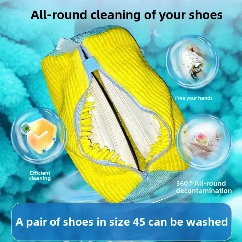 Sac de Lavage de Chaussures en Maille Durable avec Fermeture Éclair