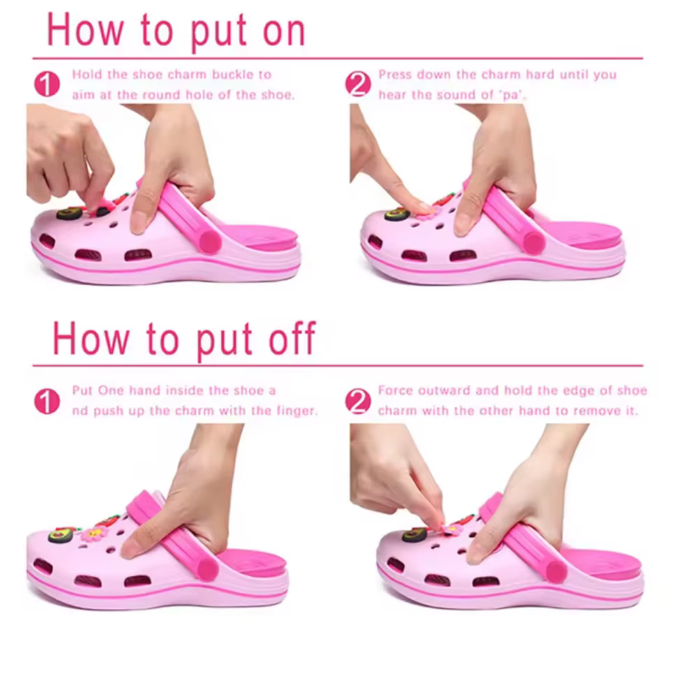 14 Breloques de chaussures en PVC