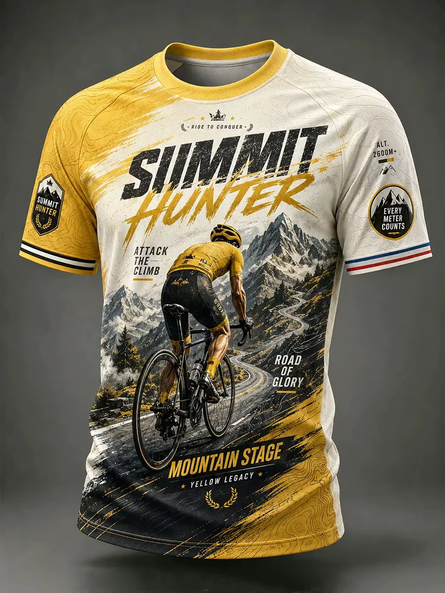 T-shirt de cyclisme style français pour hommes et femmes, imprimé 3D, décontracté, sportif, séchage rapide, respirant, manches courtes, pour l'extérieur, été