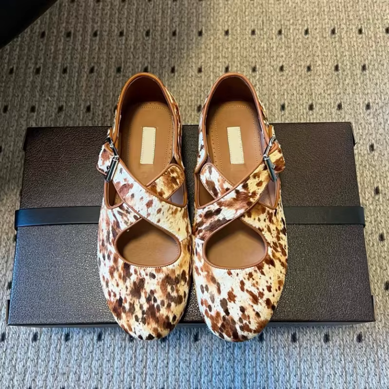 Chaussures plates en velours pour femme