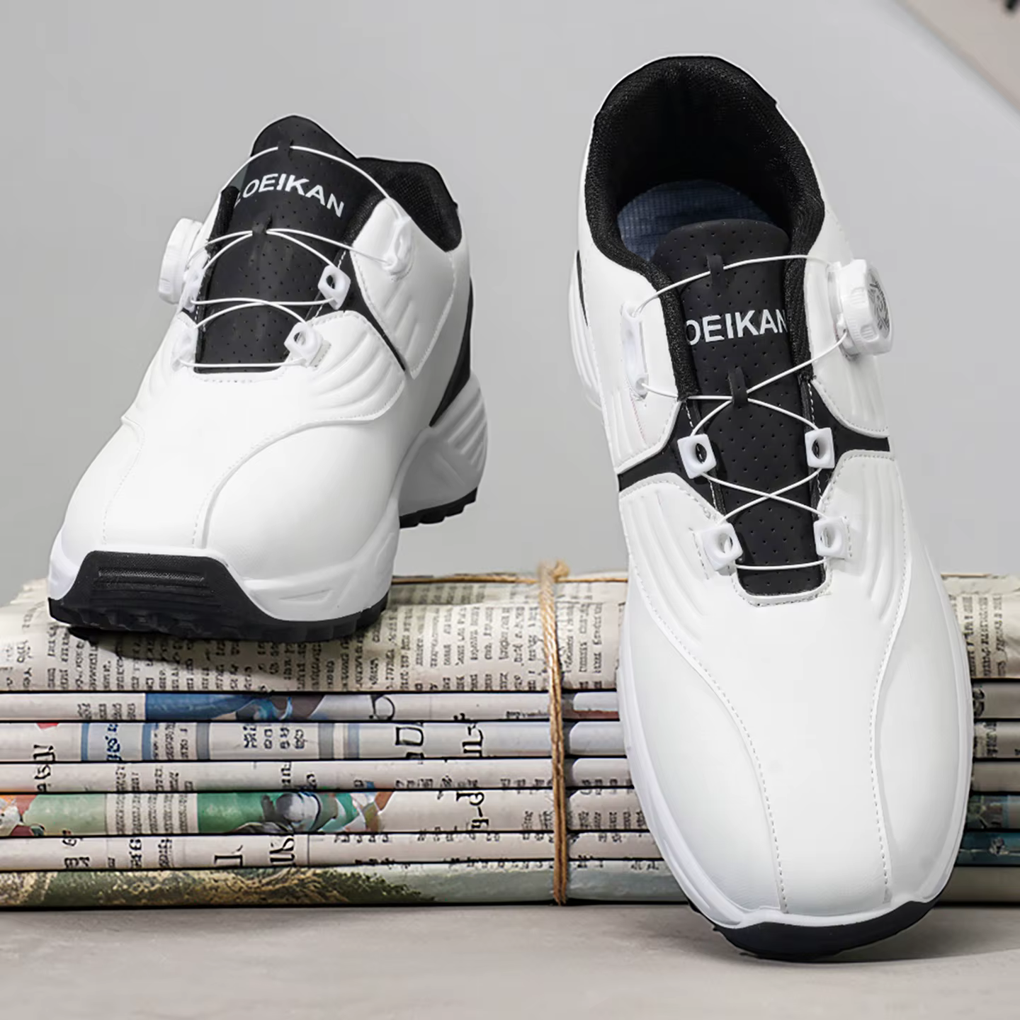 Chaussures de golf pour hommes : baskets athlétiques antidérapantes de haute qualité équipées d'un bouton rotatif pour un confort ultime !