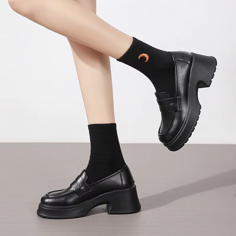Lucyever-Mocassins à plateforme en cuir PU pour femmes
