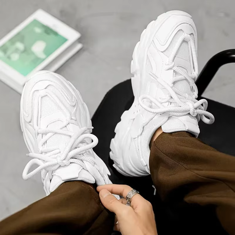 Hommes luxe plate-forme baskets 2025 mode respirant