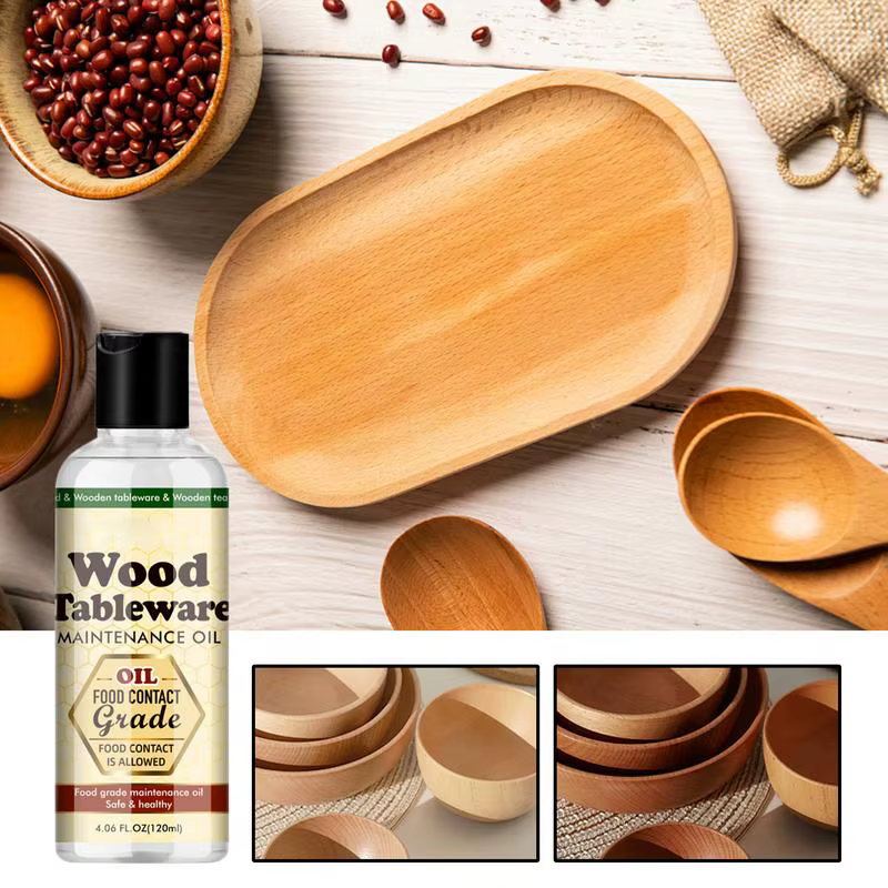 Planche à découper le bois de 120ml, huile de revitalisant pour service à thé, huile d'entretien du bois pour meubles en bois, vaisselle, planches à découper