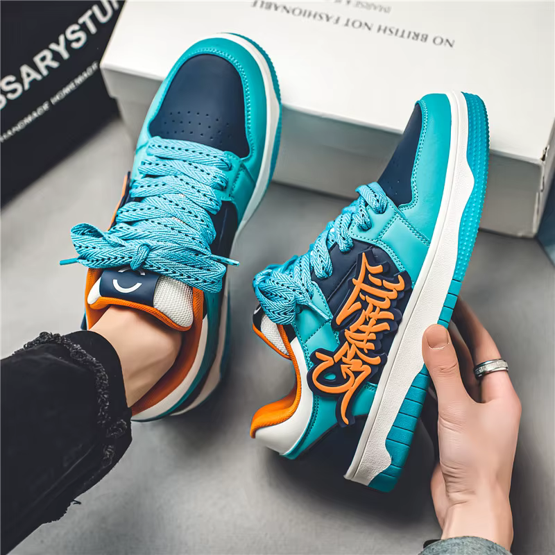 Mode bleu Designer Skateboard chaussures hommes Streetwear Hip hop baskets