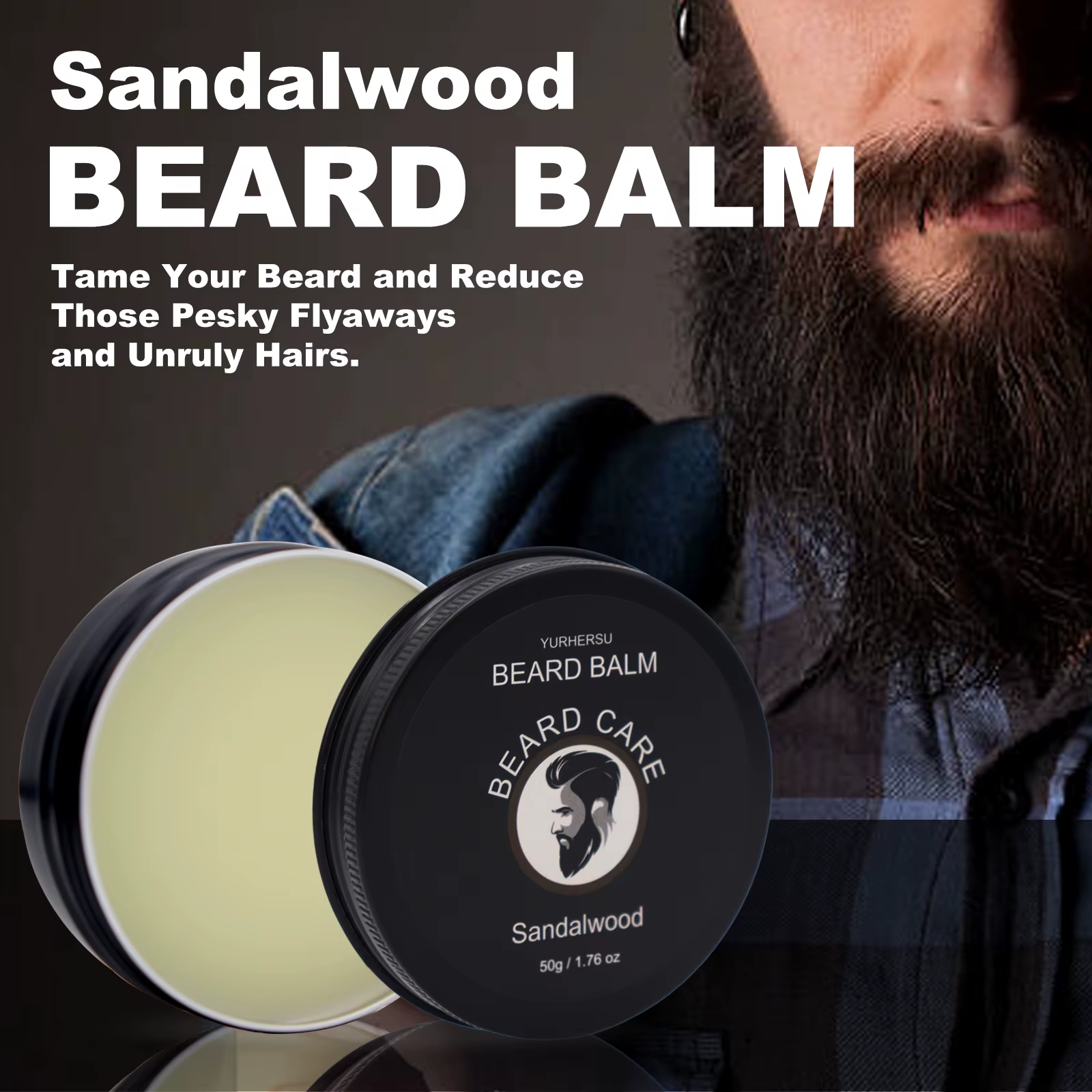 Kit de soins de barbe pour hommes, ensemble de toilettage comprenant huile de barbe, baume, peigne, ciseaux, brosse, sac, meilleur cadeau, 7 pièces