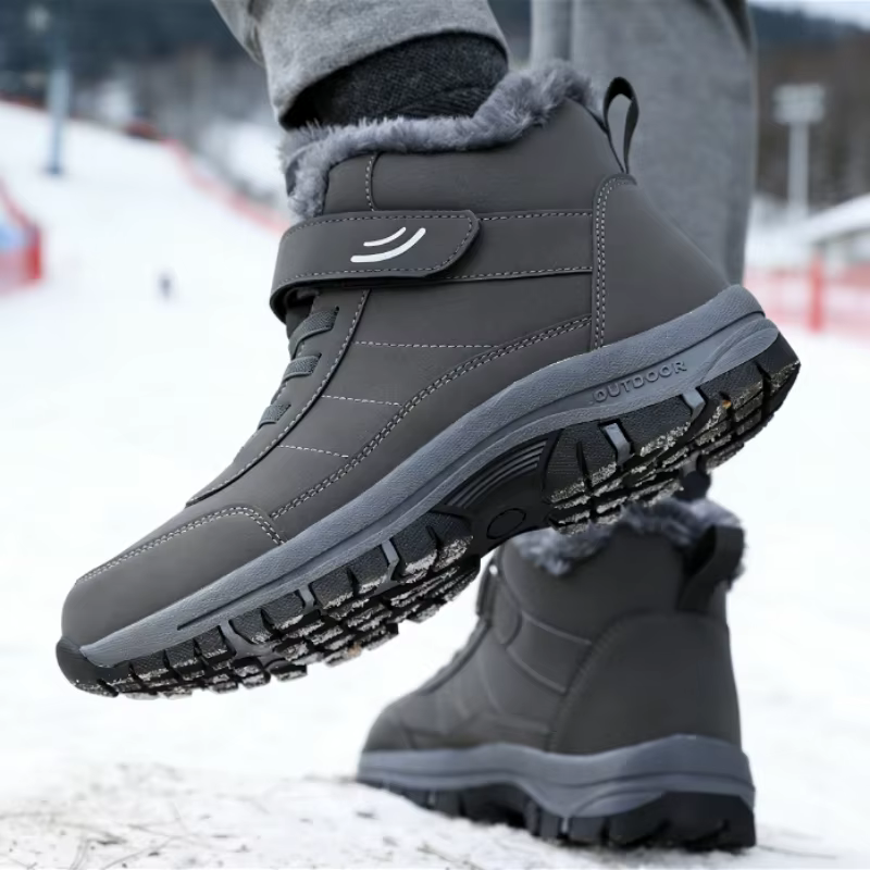 Bottes de neige pour hommes chaussures d'hiver décontractées plate-forme antidérapante bottines en fourrure chaude en
