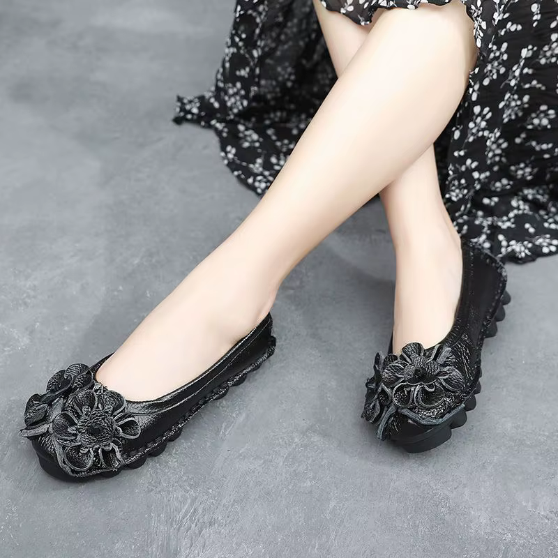 Mocassins Verts Antichoc en Cuir group pour Femme