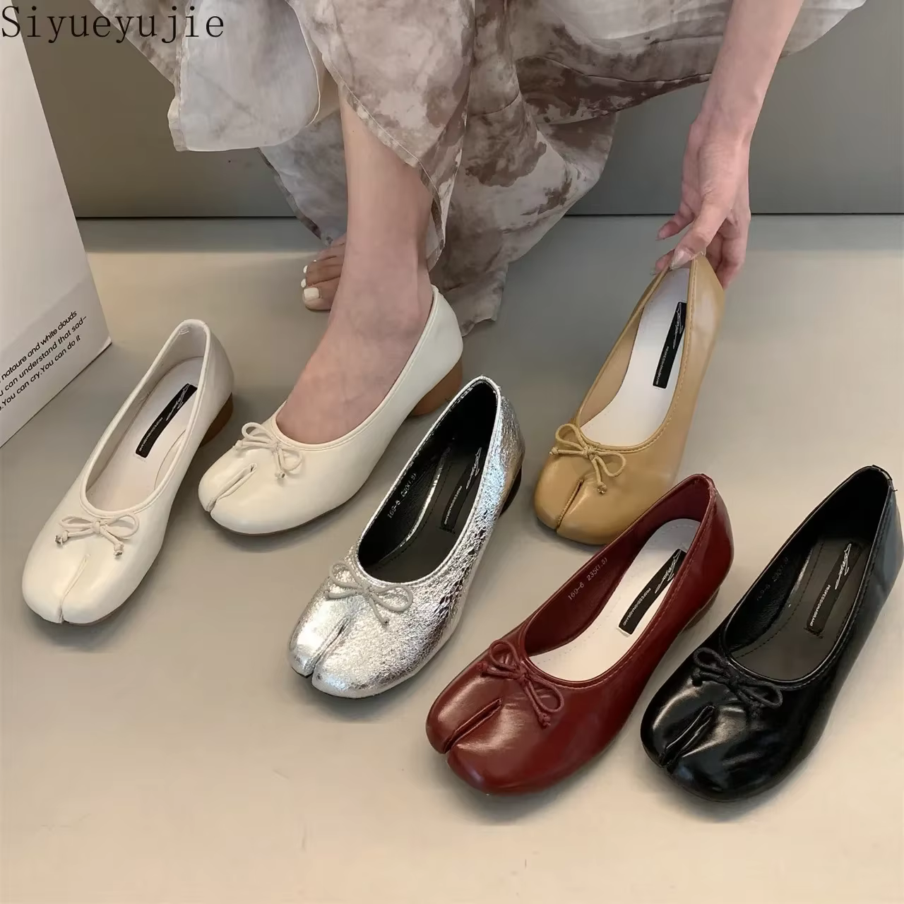 Tabi chaussures Ballet Falts ballerine en cuir