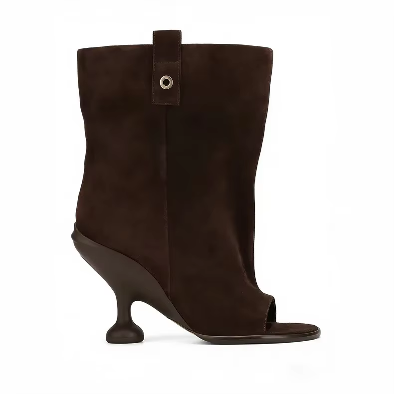 Nouvelles Bottes Courtes à Bout Rond et Large pour le Printemps et l'Été