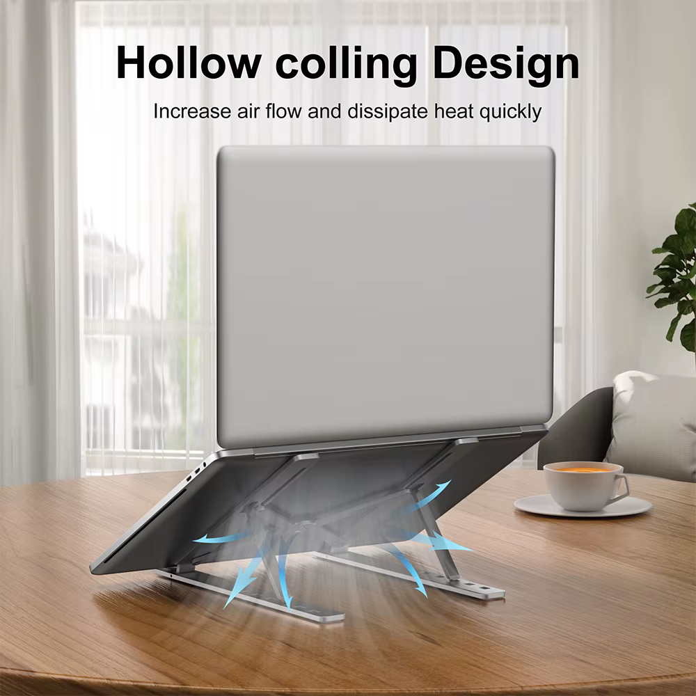Support réglable en alliage d'aluminium pour ordinateur Portable, support de refroidissement de levage pour Macbook Lenovo, accessoires pour ordinateur Portable