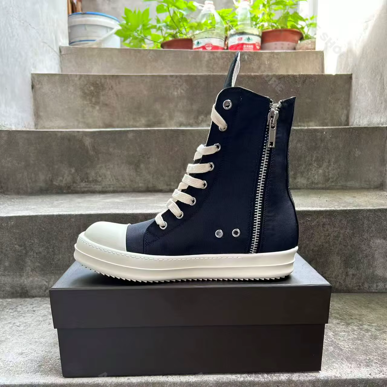 Décontracté haut femmes Sneaker concepteur hommes chaussure noir mode Satin Zip