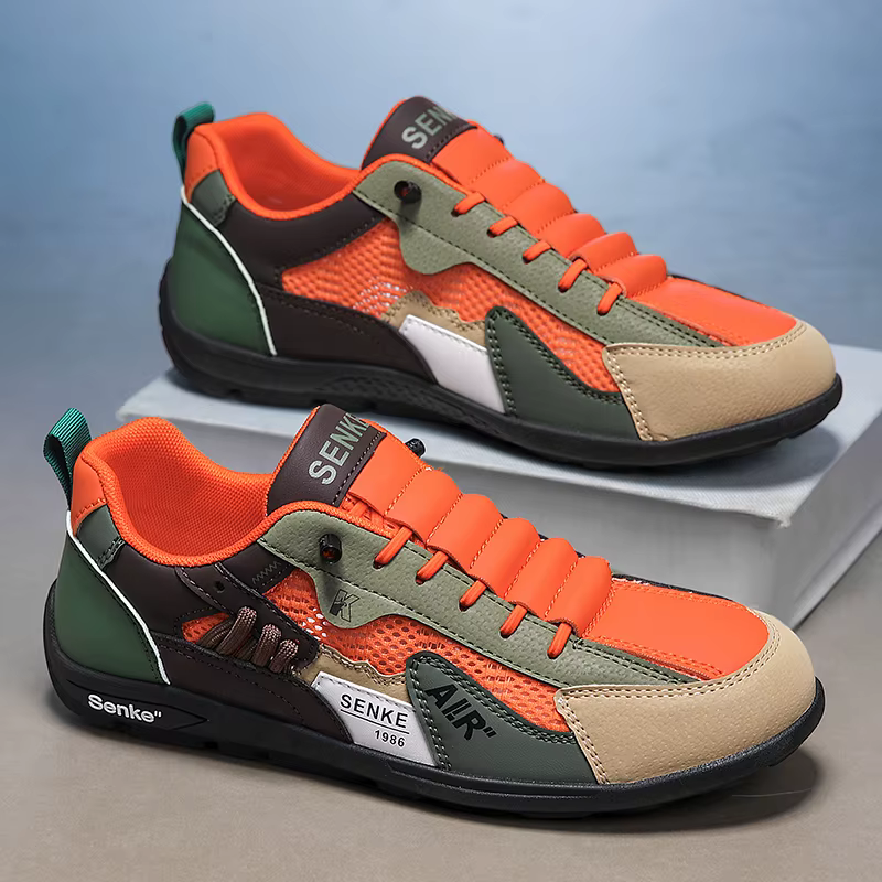 Nouvelles baskets rétro pour hommes été 2026 – Chaussures décontractées respirantes en maille et cuir à enfiler