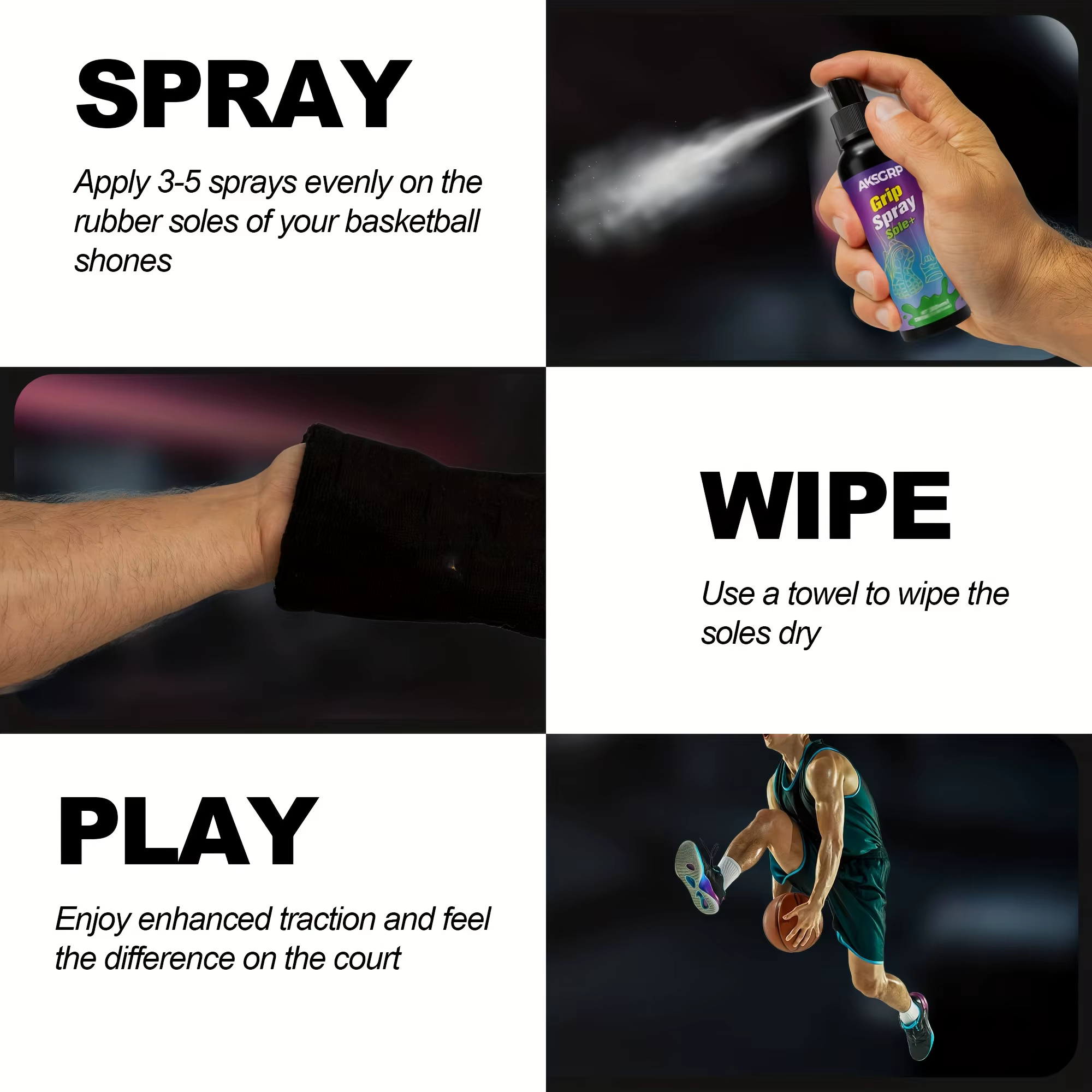 Spray de poignée pour chaussures de basket-ball