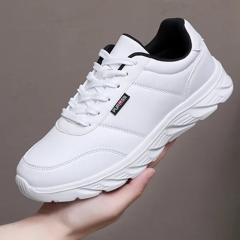 Nouveaux hommes baskets mode cuir PU chaussures décontractées