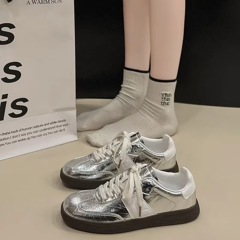 Femmes en cuir en plein air marche baskets décontracté mode sport plate-forme vulcanisé chaussures femme blanc