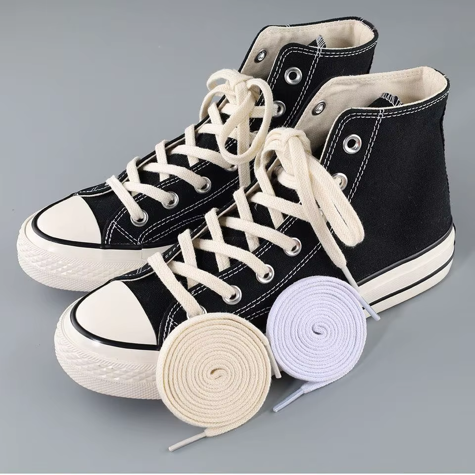 1 paire de lacets plats en coton baskets