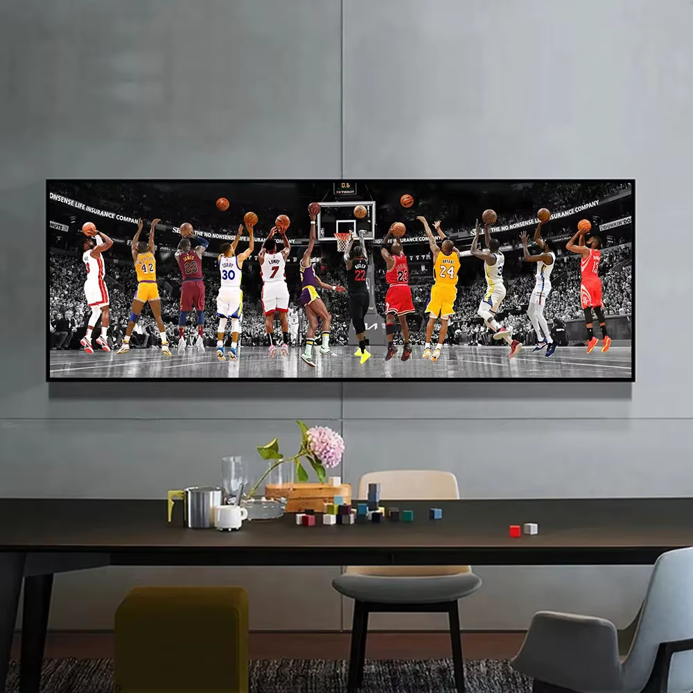 Affiche étoile de basket-ball, impression sur toile, maison, salon, chambre à coucher, café, peinture artistique, décoration