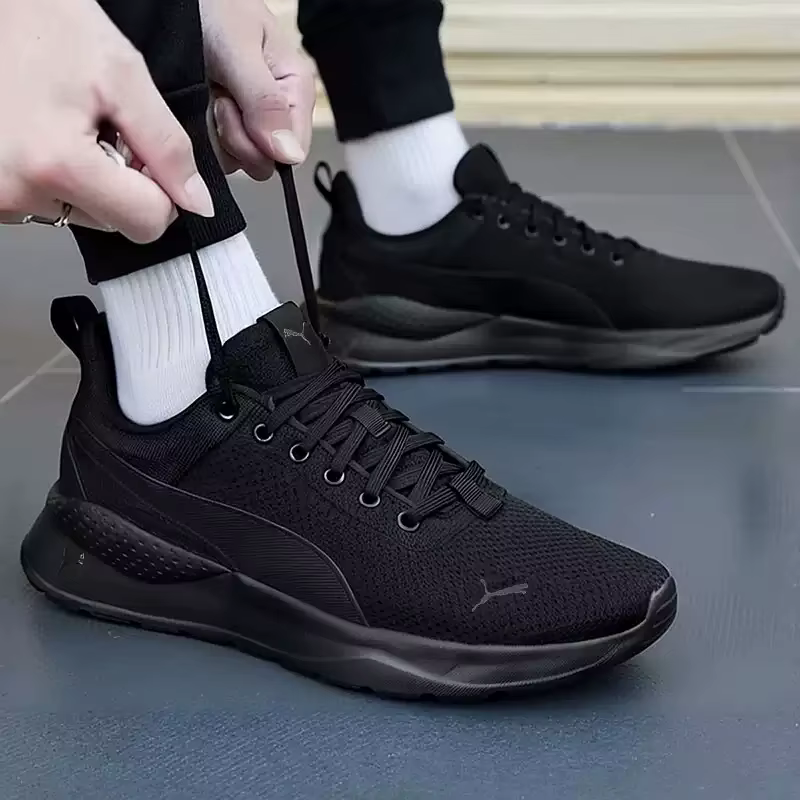 PUMA All Black Baskets de course décontractées légères et antidérapantes en maille respirante 371128-01