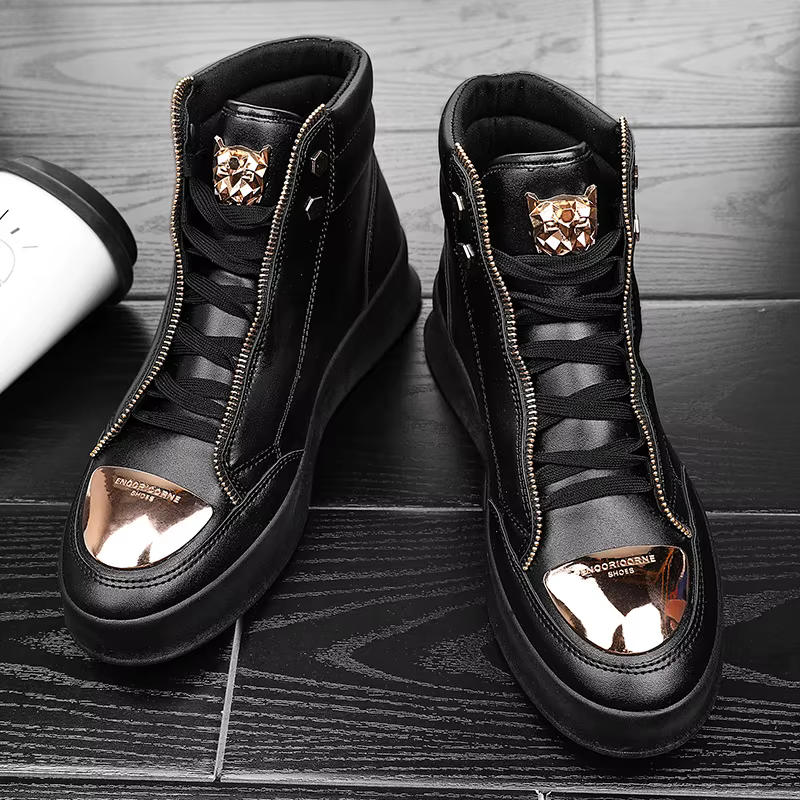 Chaussures de skateboard en cuir pour hommes
