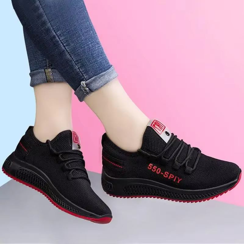 Chaussures tissées pour femme été 2026 – Baskets de sport en maille respirante pour la marche et le jogging
