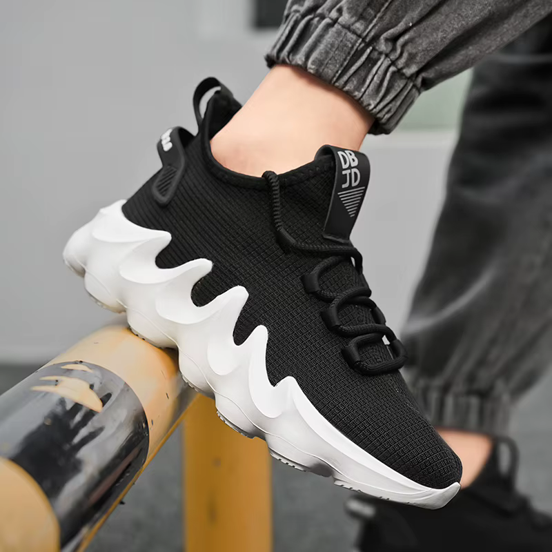 Street Design noir hommes chaussures de course mode chaussettes décontractées